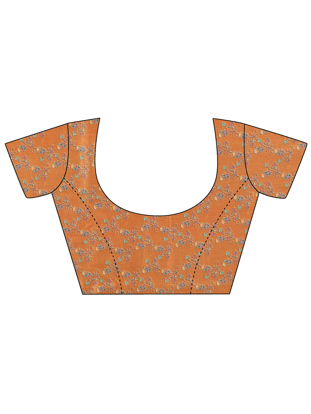 Mustard Printed Silk Blend Saree With Unstitched Blouse Piece