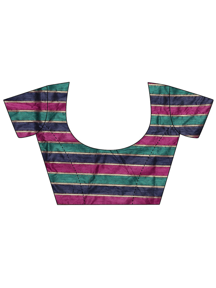 Teal Embellished Silk Blend Sarees With Unstitched Blouse Piece