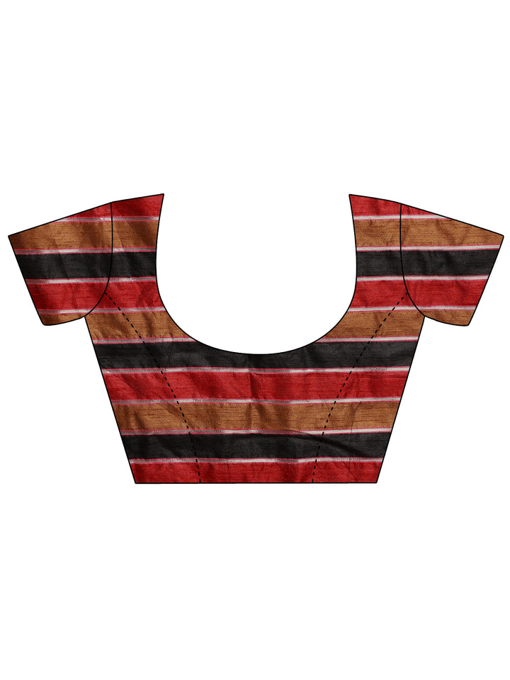 Black Embellished Silk Blend Saree With Unstitched Blouse Piece