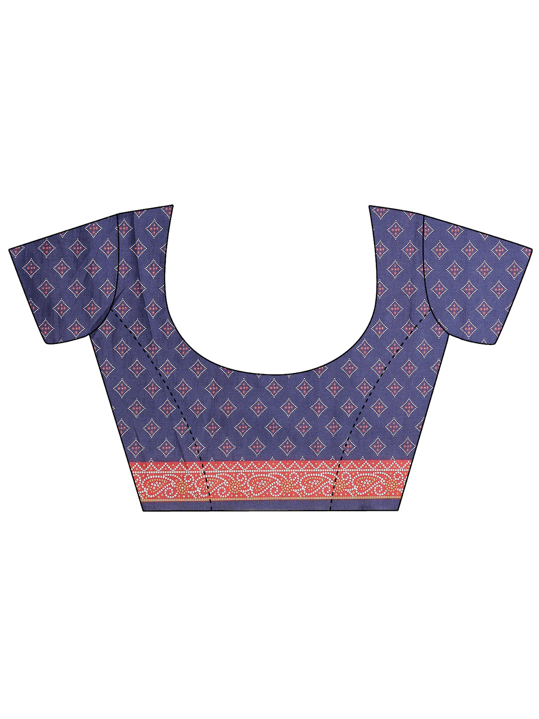 Blue Bandhani Printed Sarees With Unstitched Blouse Piece