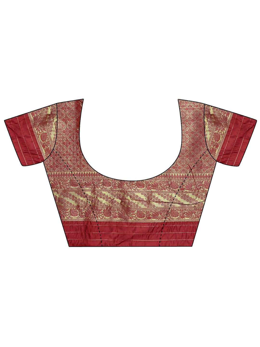Red Woven Design Silk Blend Sarees With Unstitched Blouse Piece