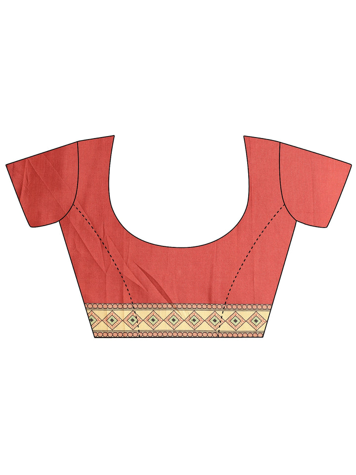 Gold Printed Silk Blend Sarees With Unstitched Blouse Piece