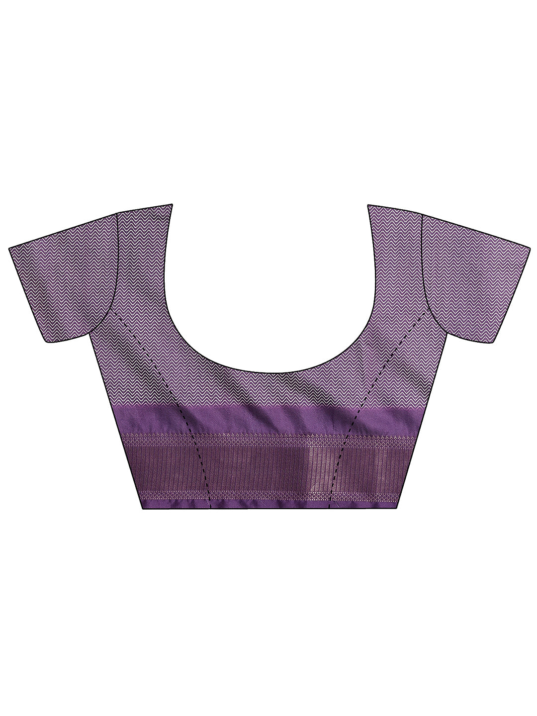 Purple Printed Silk Blend Sarees With Unstitched Blouse Piece