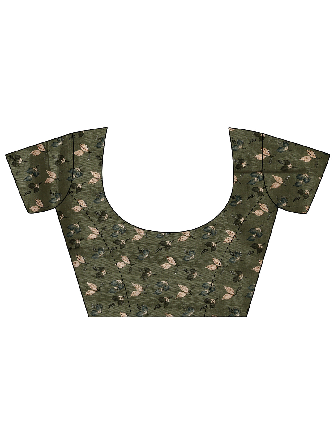 Green Tribal Printed Georgette Saree With Unstitched Blouse Piece