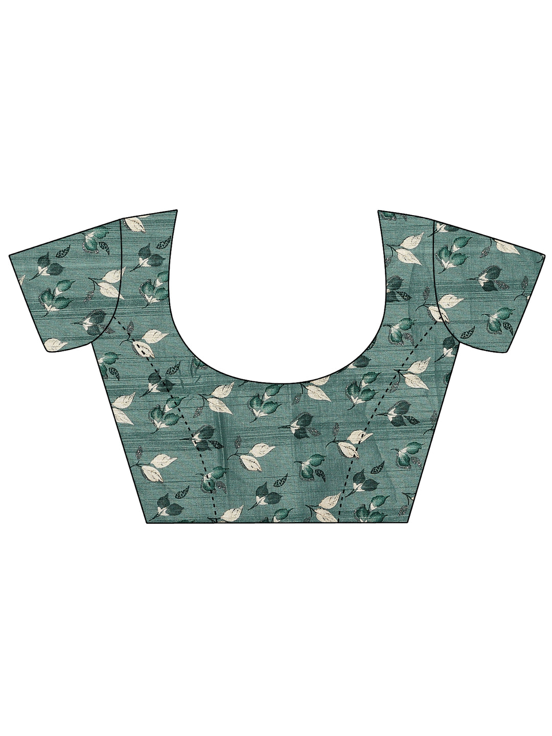 Blue Printed Georgette Saree With Unstitched Blouse Piece