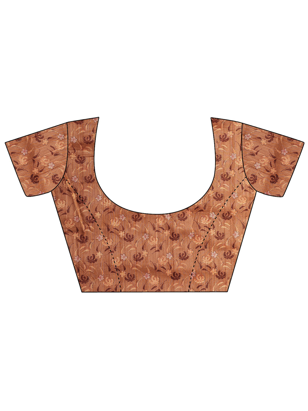 Brown Printed Georgette Saree With Unstitched Blouse Piece