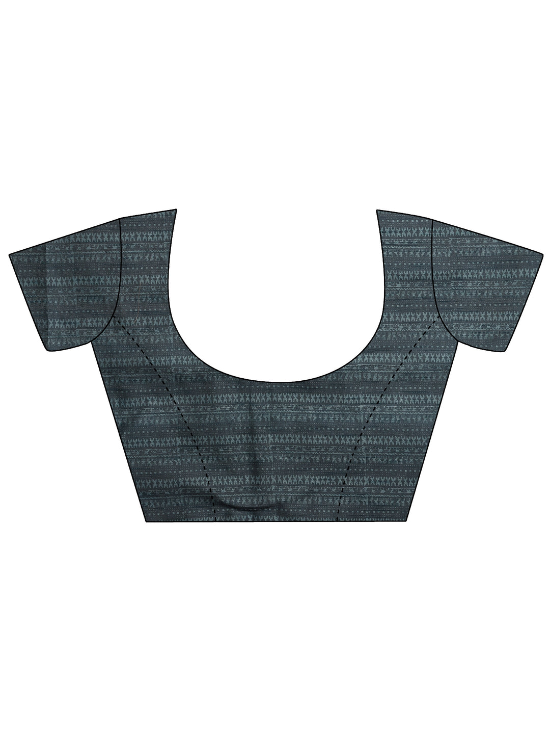 Blue Tribal Printed Sarees With Unstitched Blouse Piece