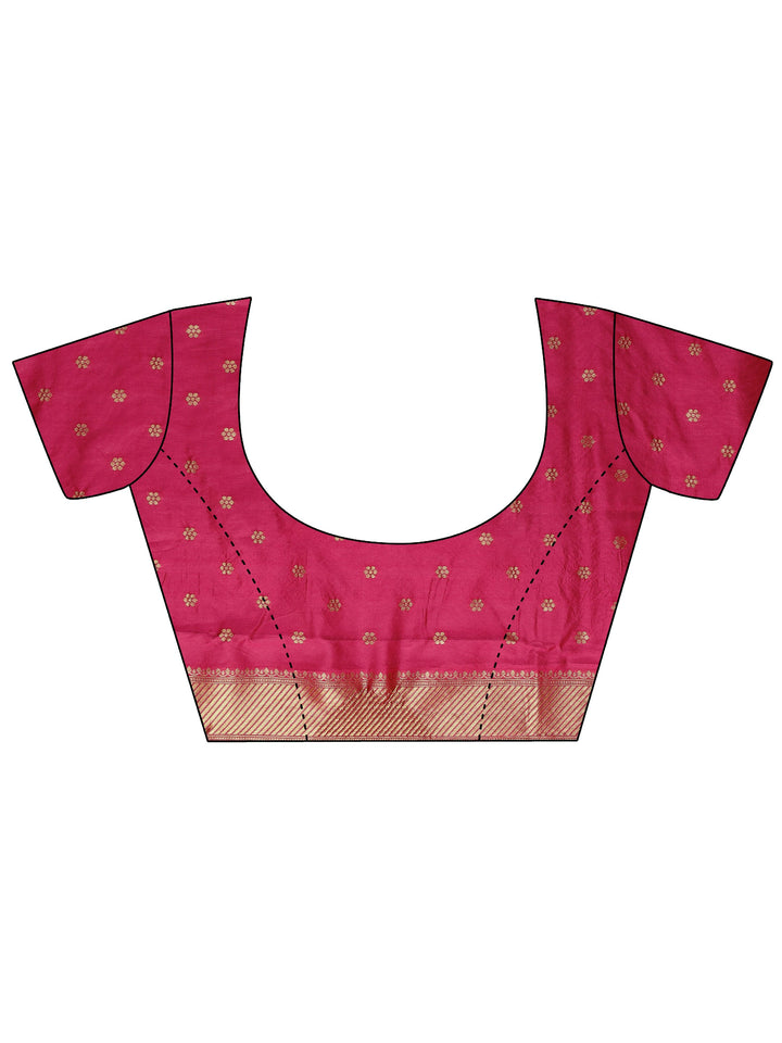 Burgundy Woven Design Silk Blend Sarees With Unstitched Blouse Piece