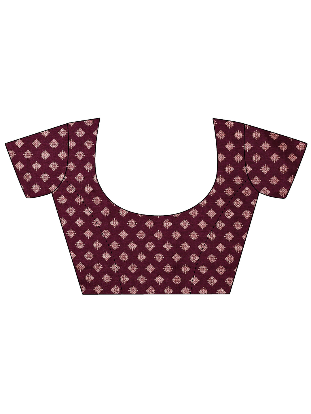 Purple Printed Silk Blend Sarees With Unstitched Blouse Piece