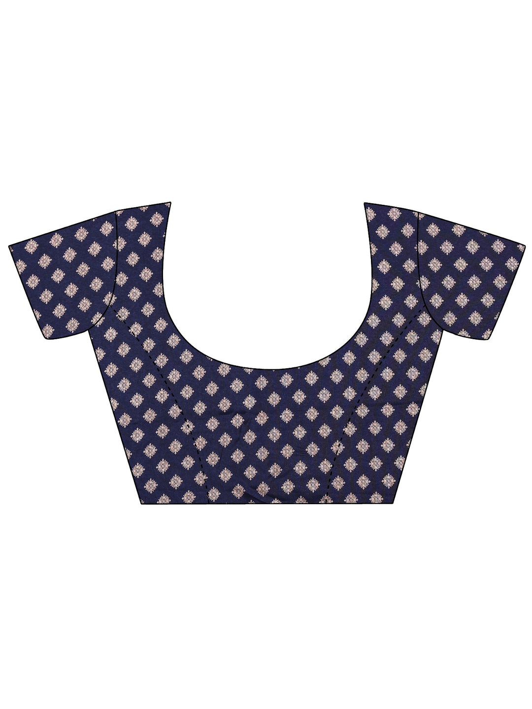 Blue Printed Silk Blend Sarees With Unstitched Blouse Piece