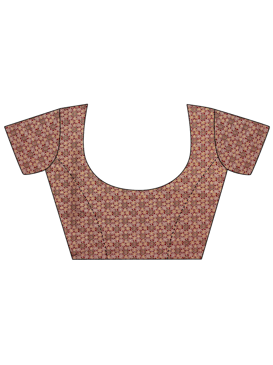 Peach Printed Georgette Saree With Unstitched Blouse Piece