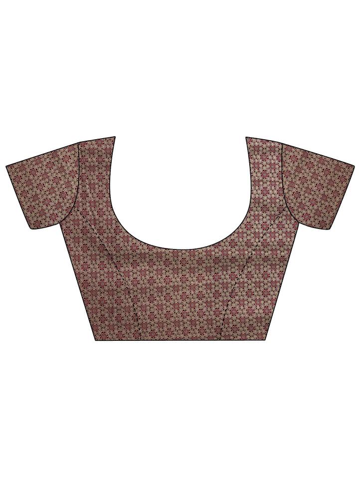 Pink Printed Georgette Saree With Unstitched Blouse Piece