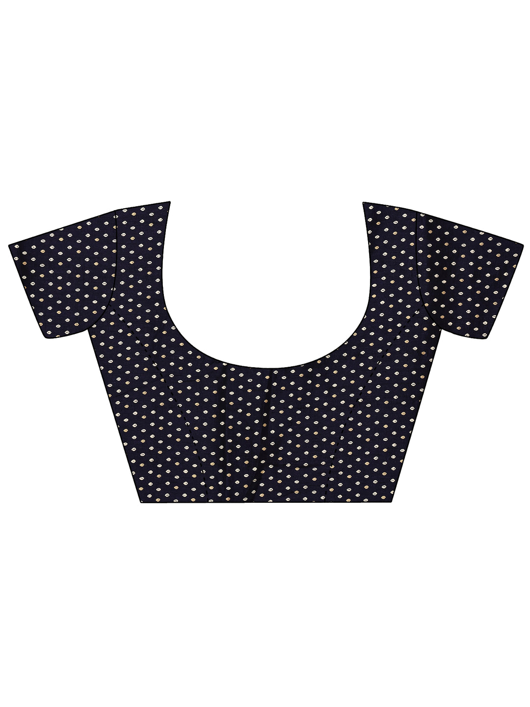 Navy Blue Printed Georgette Saree With Unstitched Blouse Piece