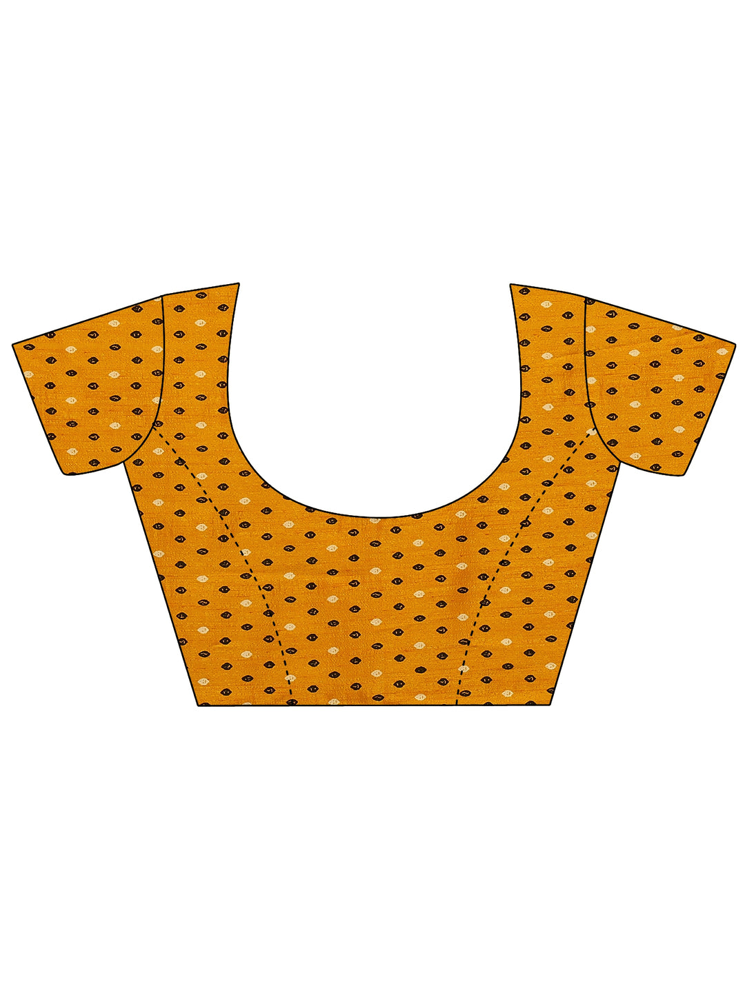 Mustard Printed Georgette Saree With Unstitched Blouse Piece