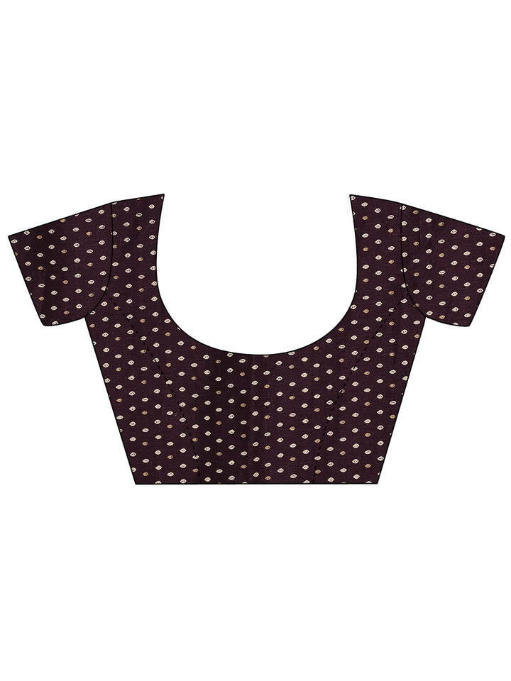 Purple Printed Georgette Saree With Unstitched Blouse Piece