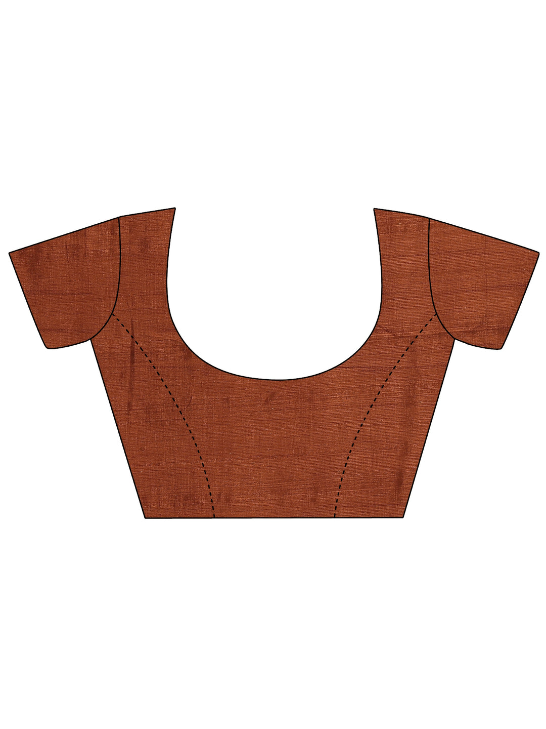 Rust Printed Silk Blend Saree With Unstitched Blouse Piece