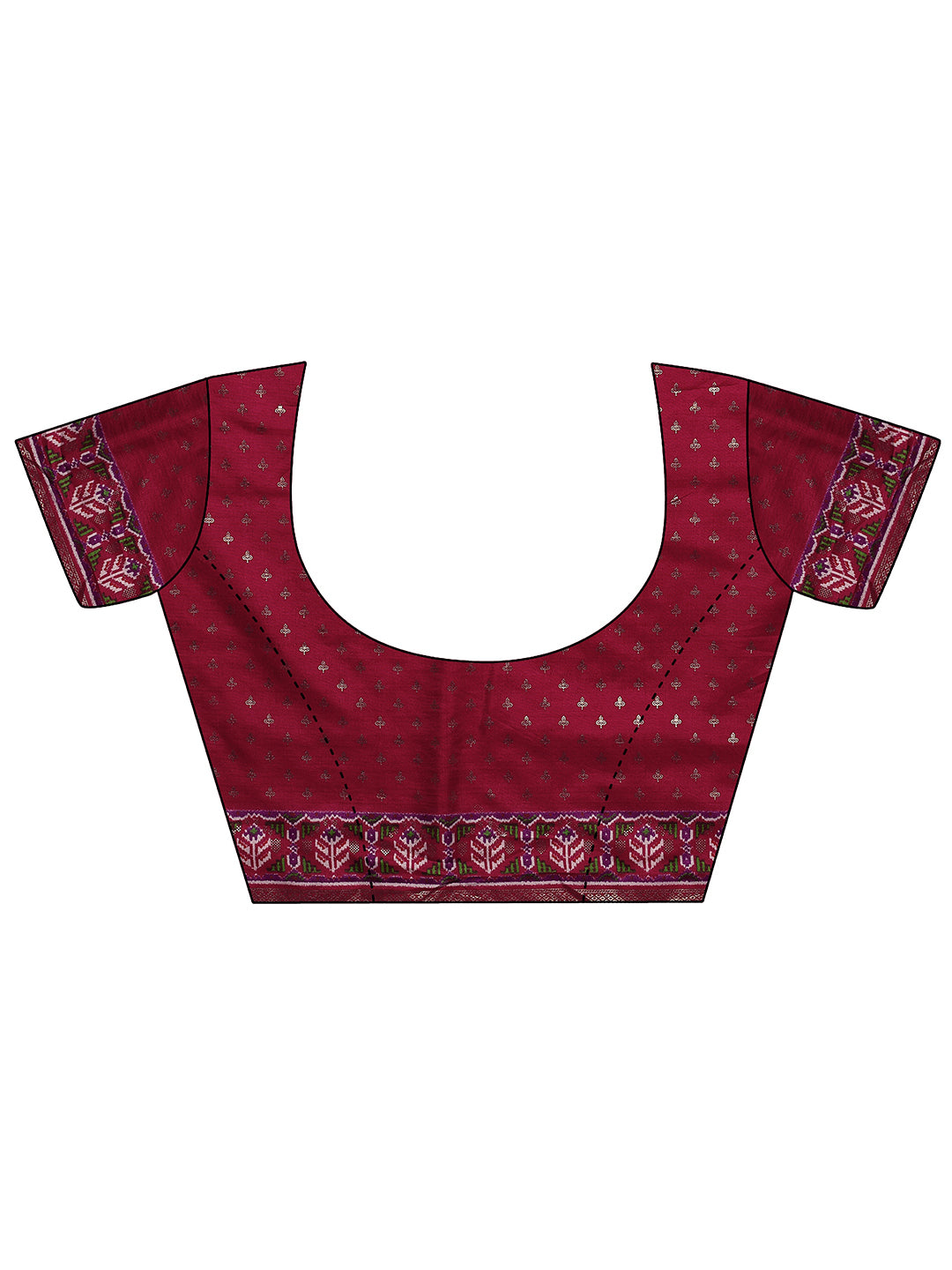 Mustard Chevron Printed Silk Blend Saree With Unstitched Blouse Piece