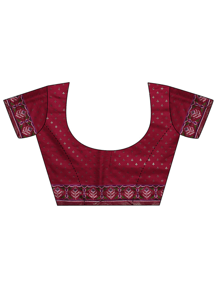 Mustard Chevron Printed Silk Blend Saree With Unstitched Blouse Piece