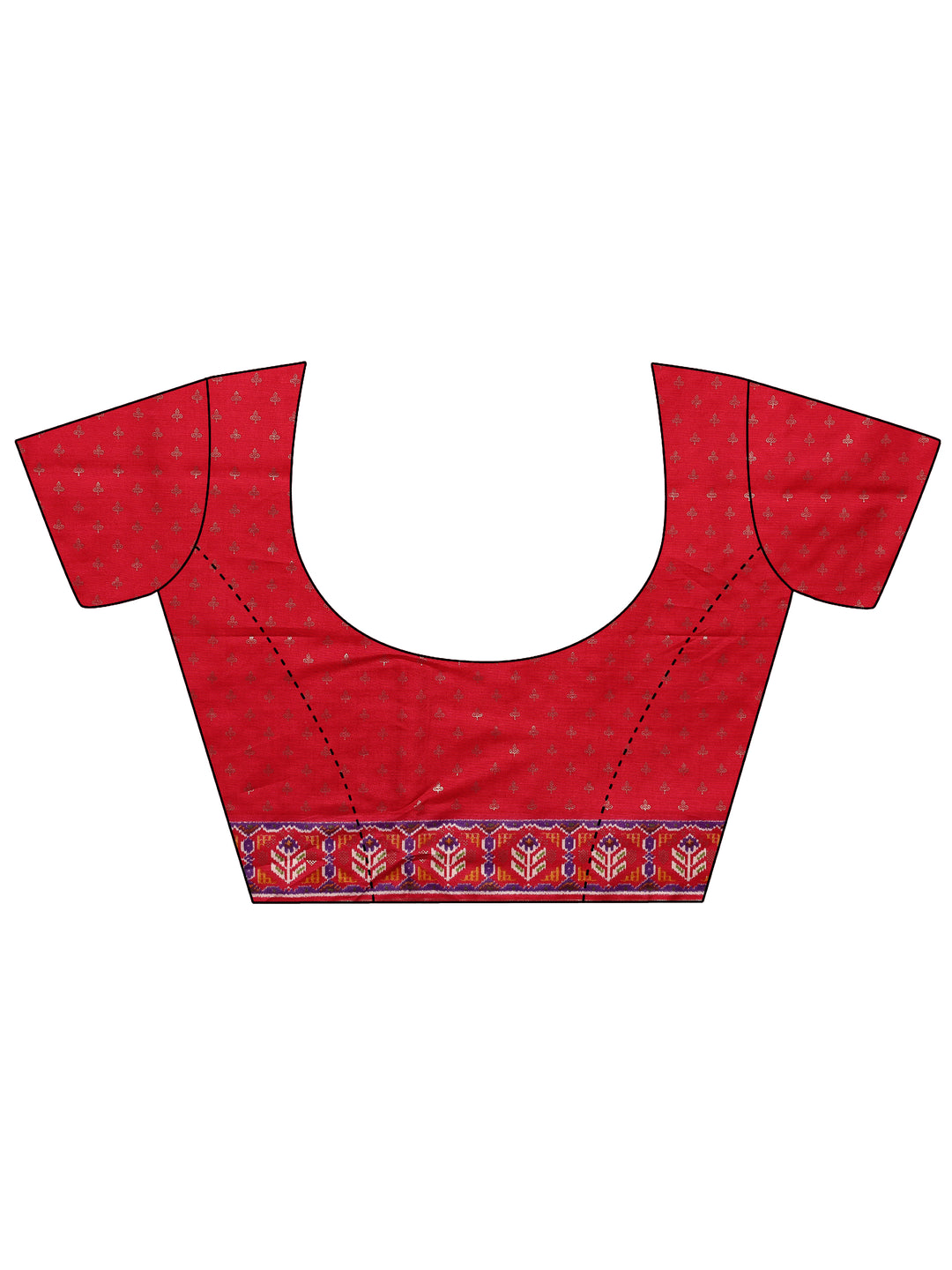 Blue Chevron Printed Sarees With Unstitched Blouse Piece