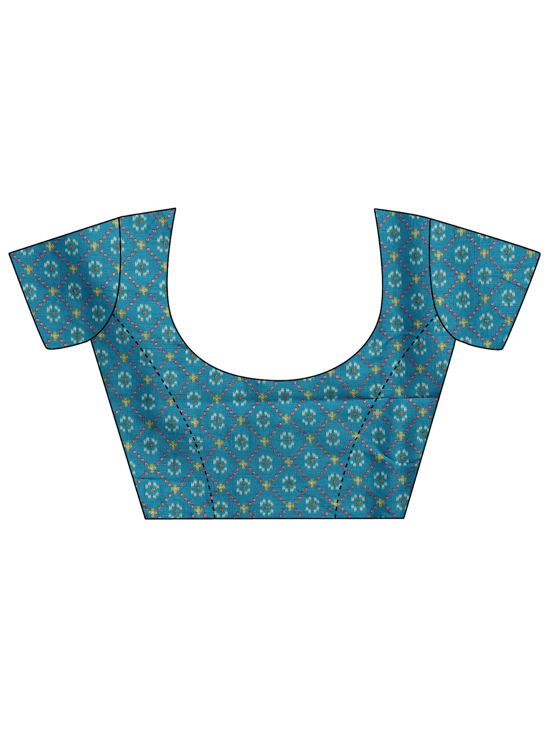 Pink Printed Silk Blend Saree With Unstitched Blouse Piece