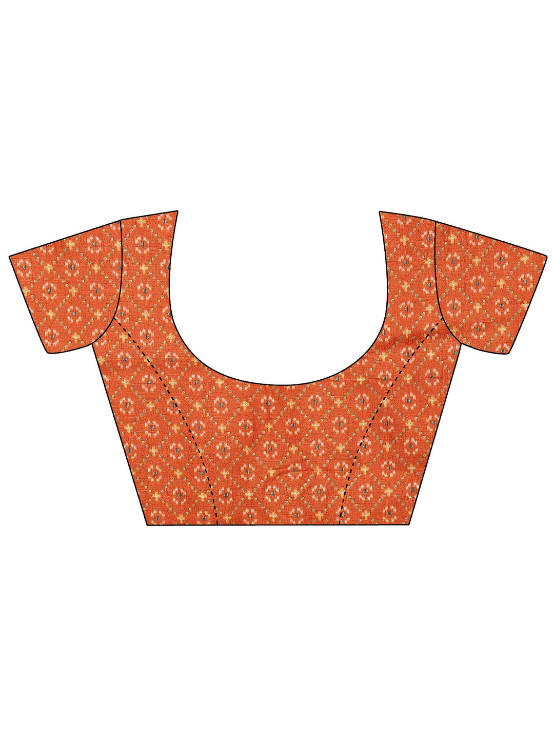 Green Printed Silk Blend Sarees With Unstitched Blouse Piece