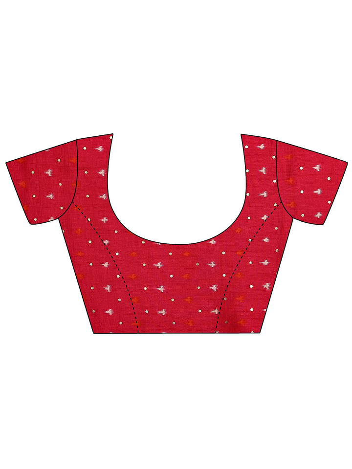 Green Printed Silk Blend Sarees With Unstitched Blouse Piece