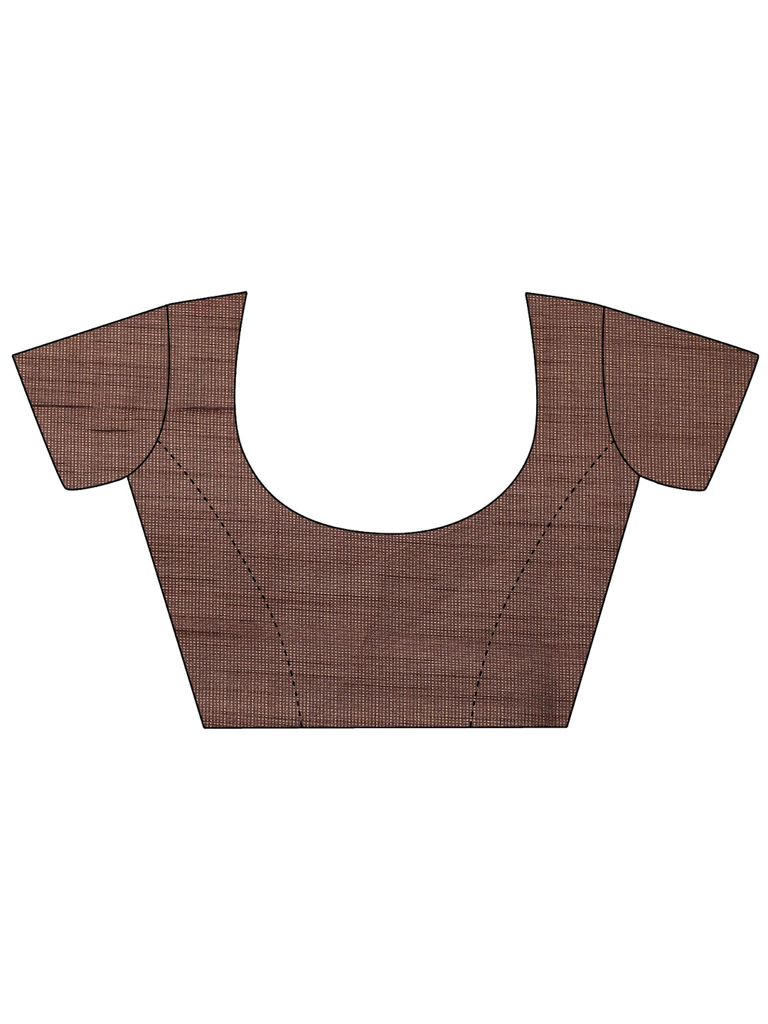 Brown Kalamkari Printed Sarees With Unstitched Blouse Piece