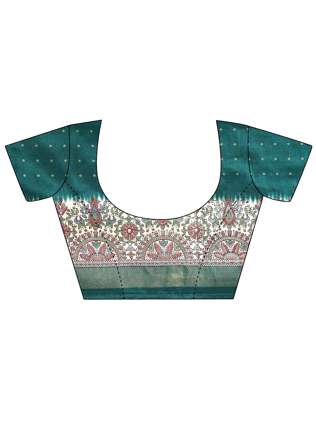 Green Bandhani Printed Sarees With Unstitched Blouse Piece