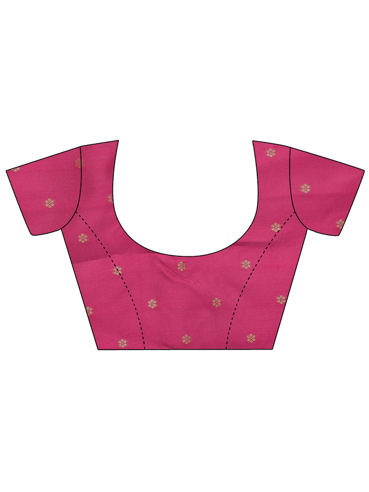 Burgundy  Woven Design Silk Blend Sarees With Unstitched Blouse Piece