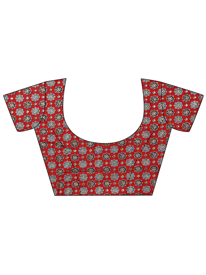 Blue Bandhani Printed Sarees With Unstitched Blouse Piece