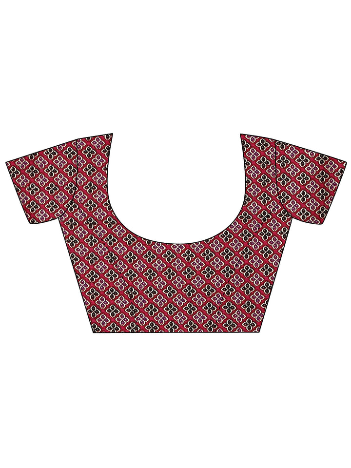 Purple Bandhani Printed Sarees With Unstitched Blouse Piece