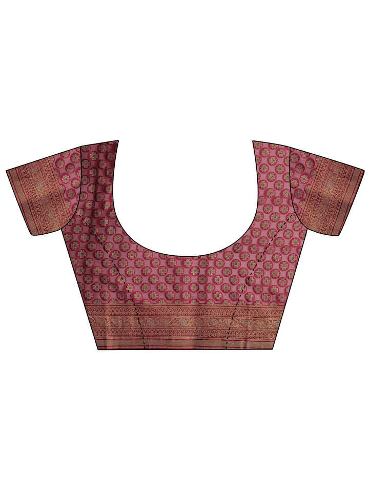 Magenta Printed Georgette Saree With Unstitched Blouse Piece