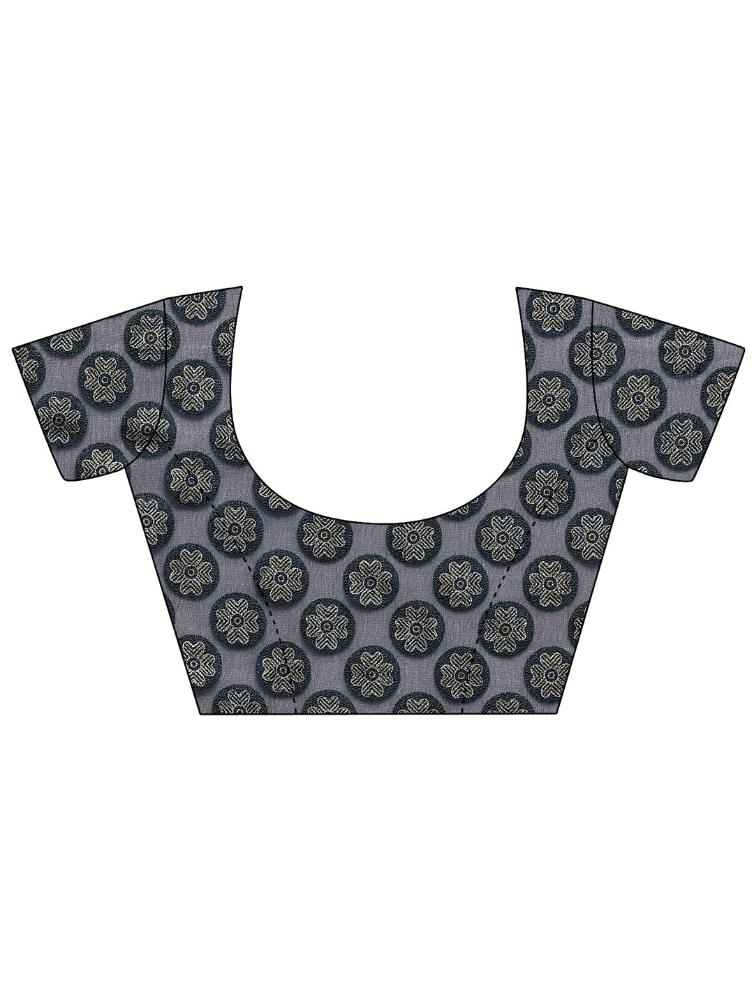 Navy Blue Printed Georgette Saree With Unstitched Blouse Piece