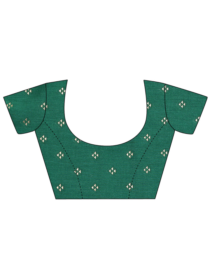 Rust Solid Silk Blend Saree With Unstitched Blouse Piece