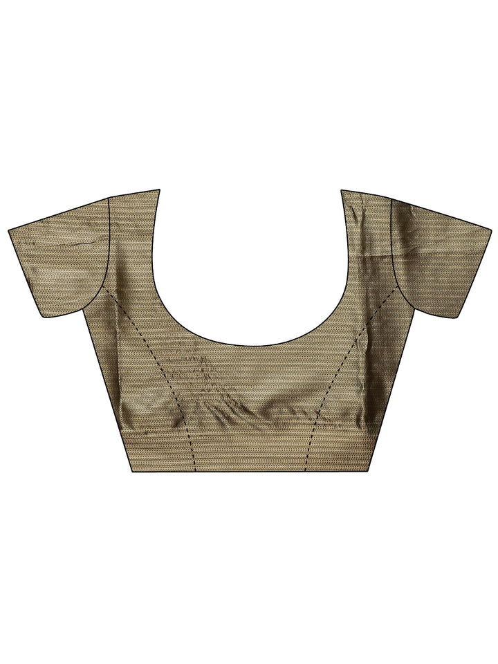 Maroon Woven Design Silk Blend Saree With Unstitched Blouse Piece