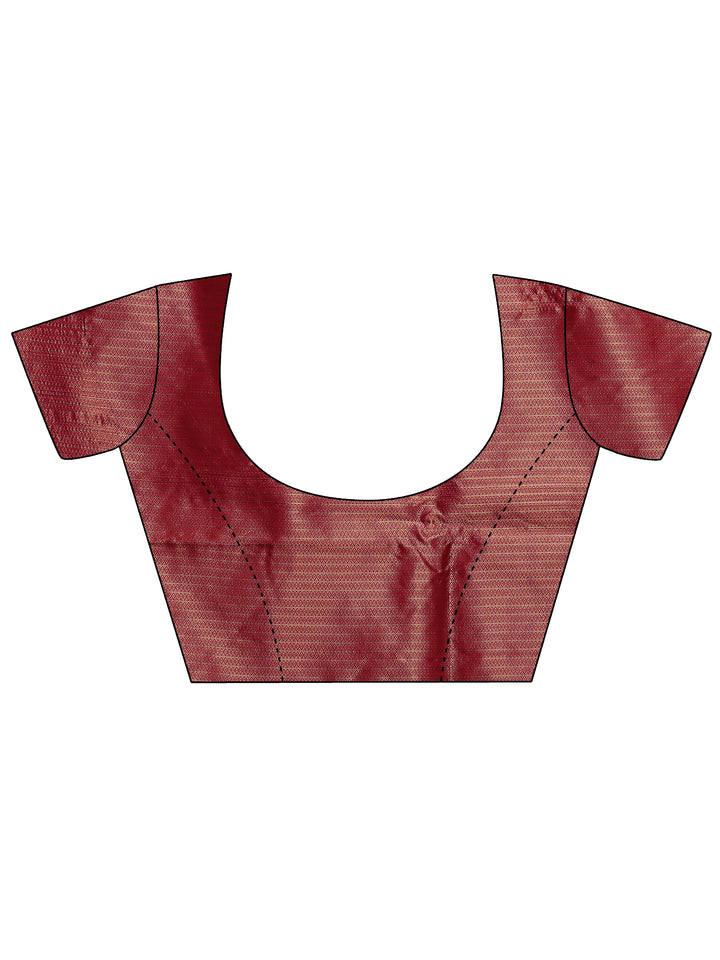 Purple Woven Design Silk Blend Saree With Unstitched Blouse Piece