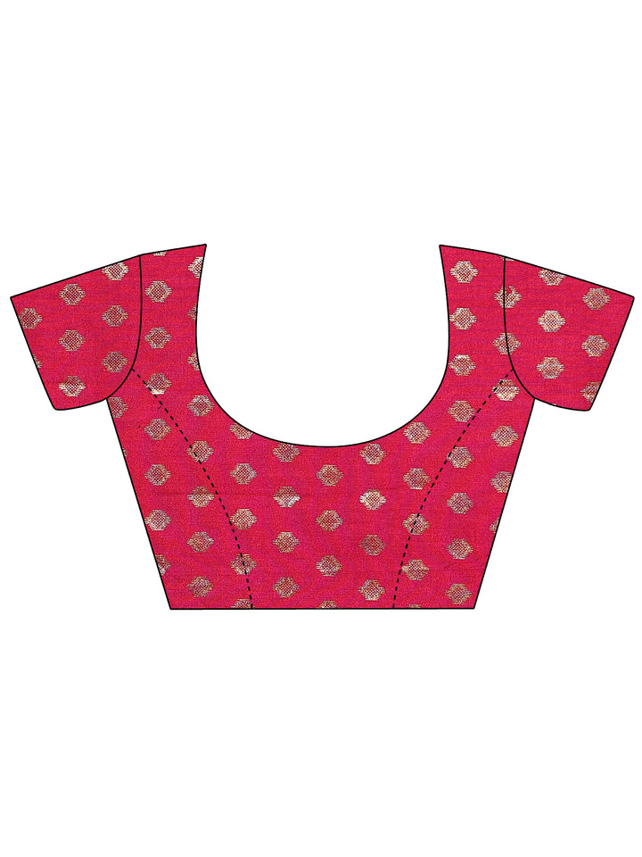 Purple Woven Design Silk Blend Saree With Unstitched Blouse Piece