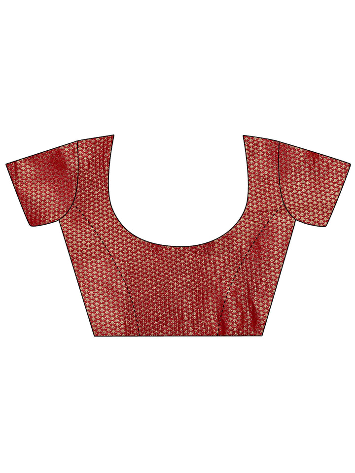 Mustard Woven Design Silk Blend Sarees With Unstitched Blouse Piece