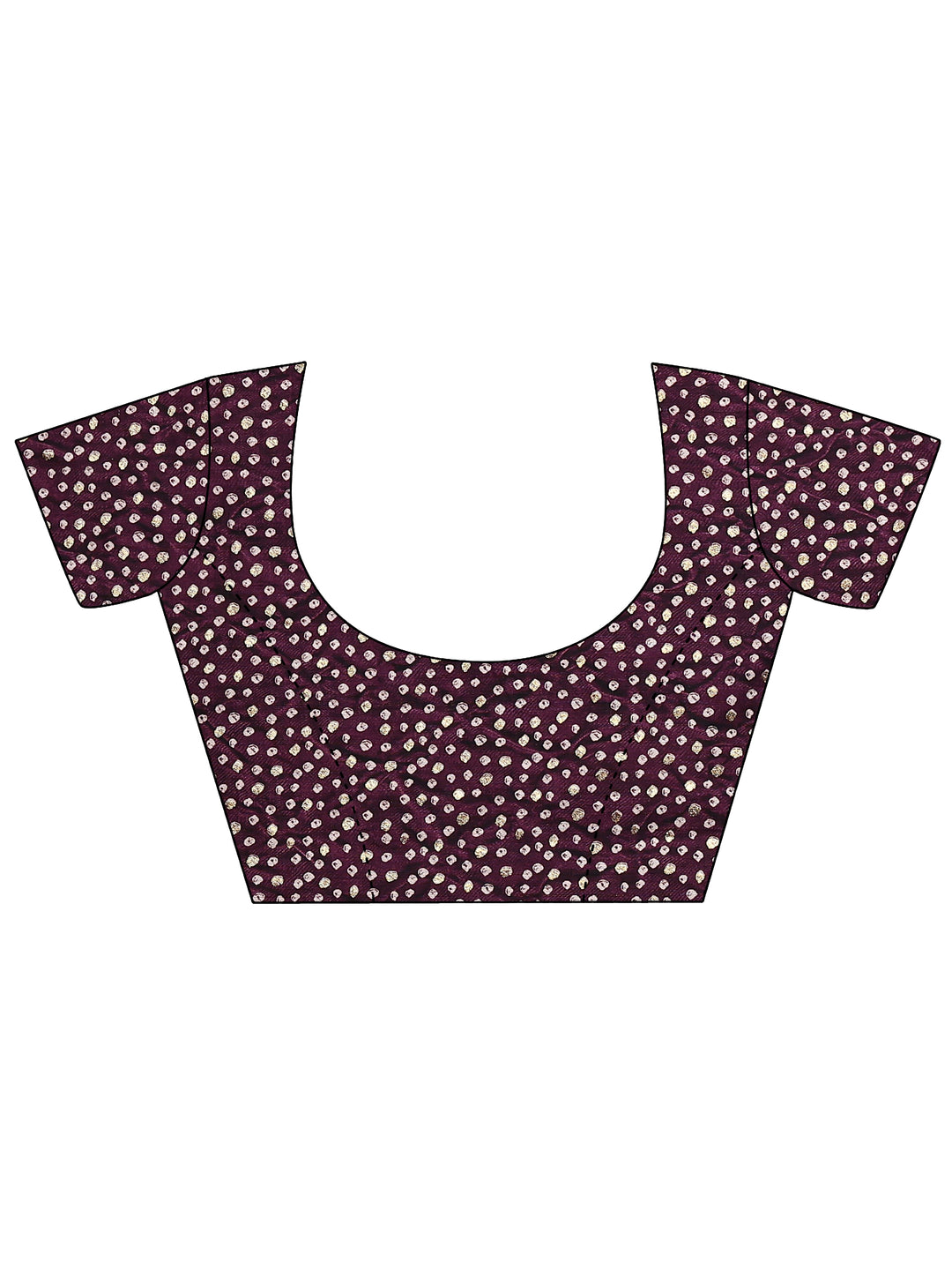 Purple Printed Silk Blend Saree With Unstitched Blouse Piece