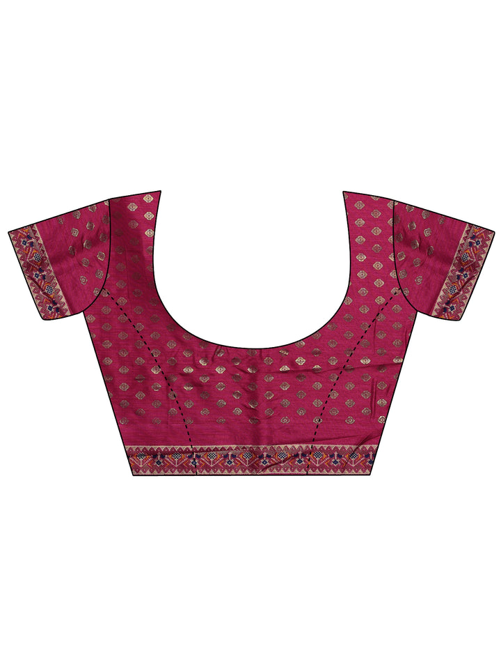 Green Tribal Printed Silk Blend Saree With Unstitched Blouse Piece