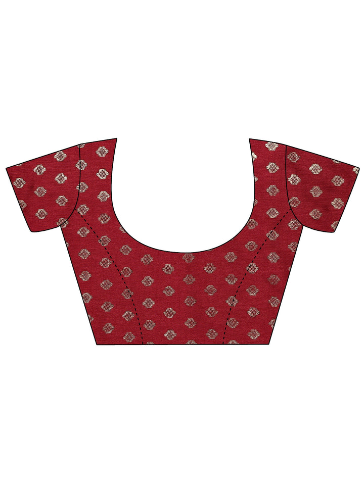 Blue Printed Silk Blend Sarees With Unstitched Blouse Piece