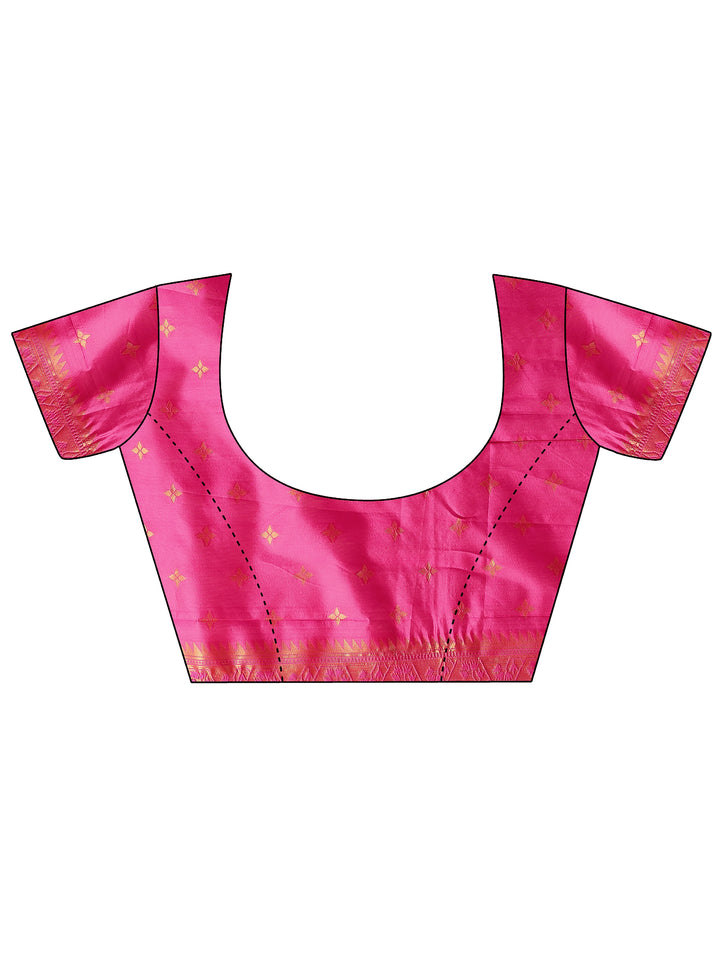 Yellow Woven Design Silk Blend Banarasi Saree With Unstitched Blouse Piece