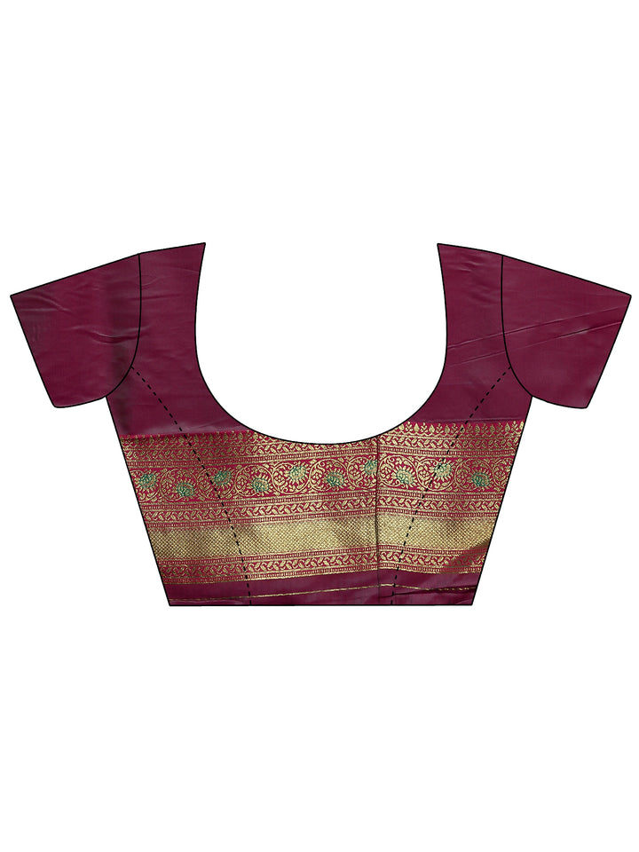 Green Woven Design Silk Blend Sarees With Unstitched Blouse Piece