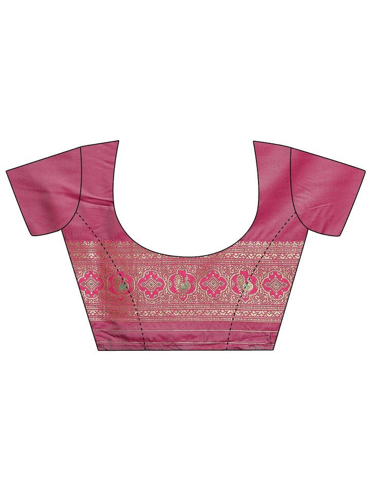 Green Woven Design Silk Blend Sarees With Unstitched Blouse Piece