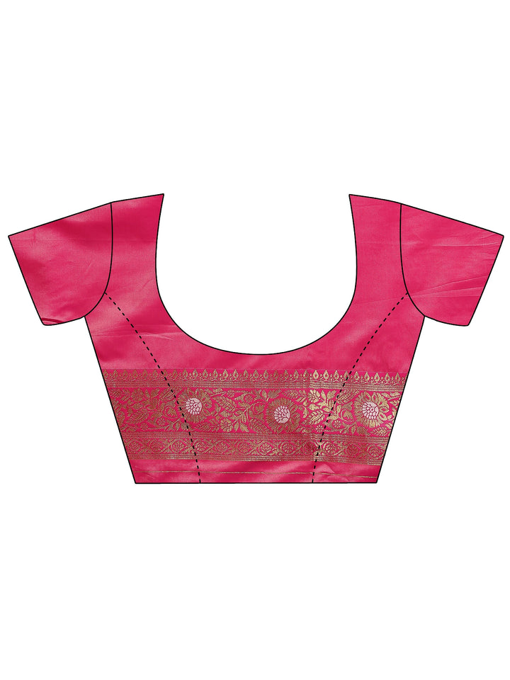 Cream Woven Design Silk Blend Sarees With Unstitched Blouse Piece