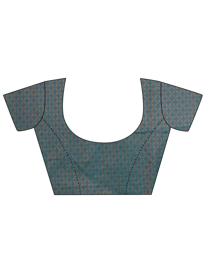 Green Woven Design Silk Blend Saree With Unstitched Blouse Piece