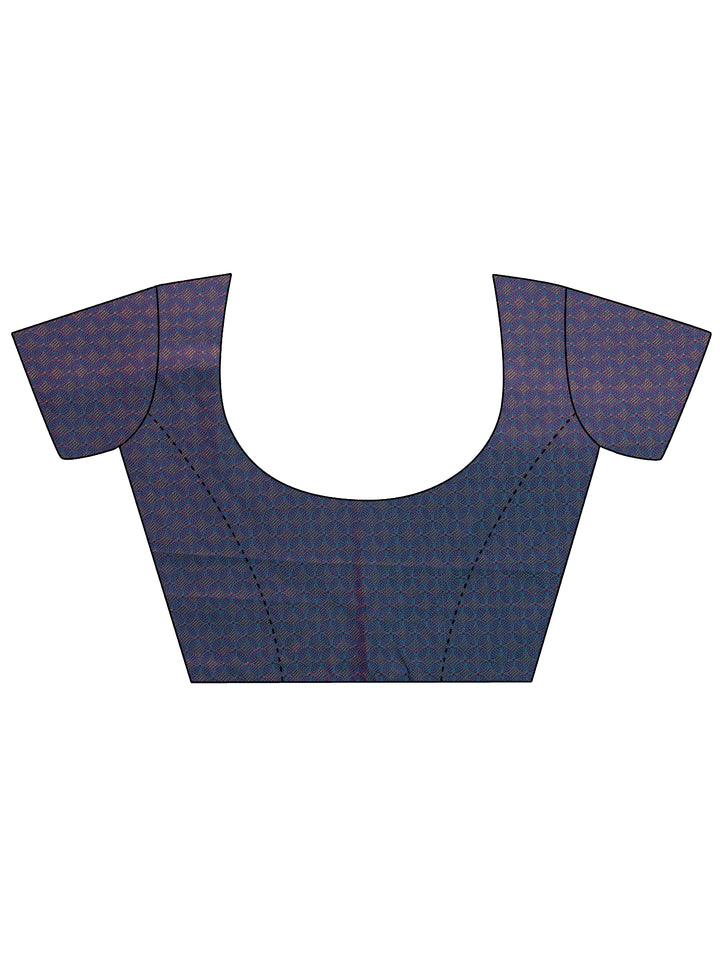 Purple Woven Design Silk Blend Saree With Unstitched Blouse Piece