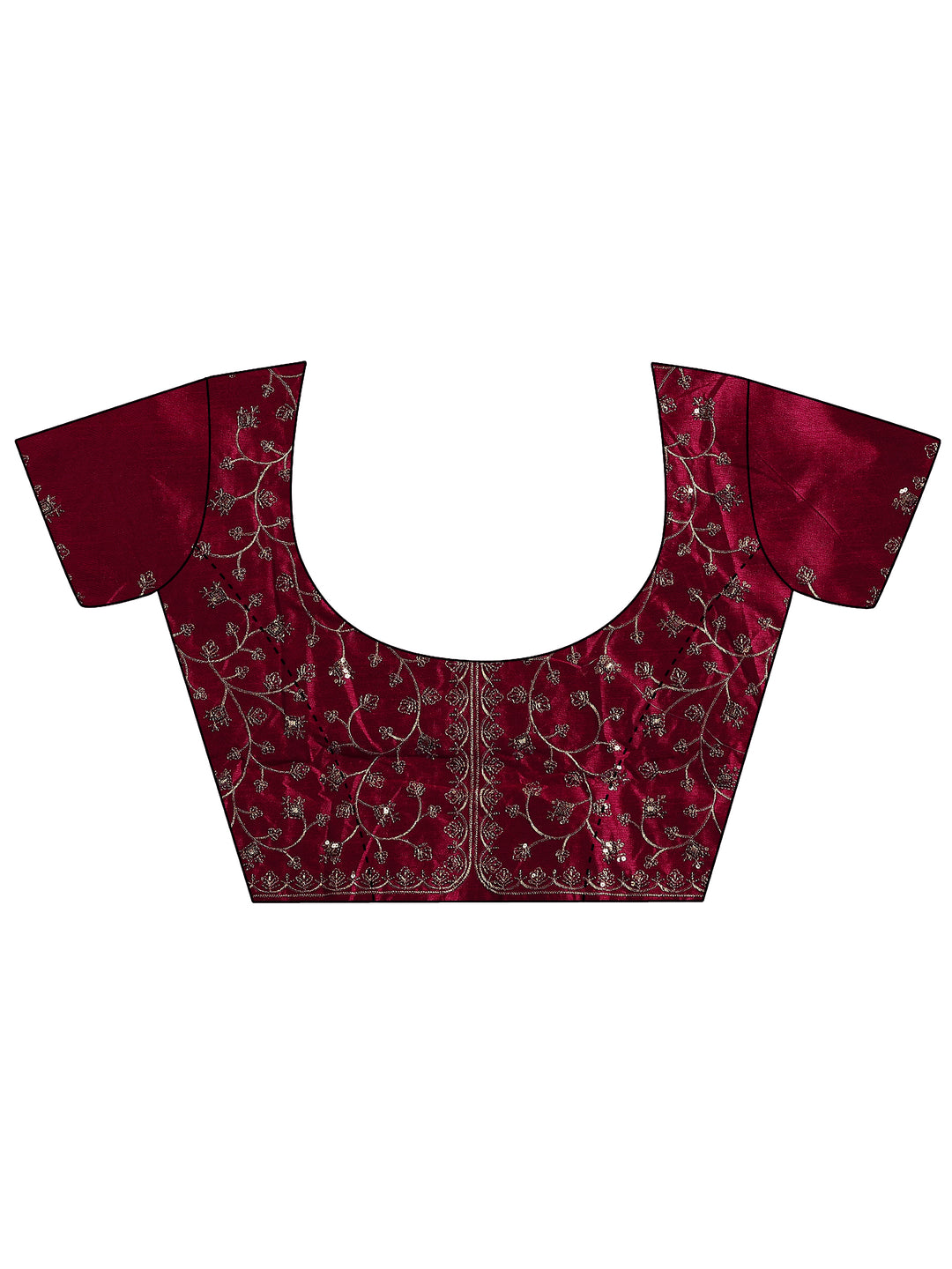 Red Solid Silk Blend Saree With Unstitched Blouse Piece