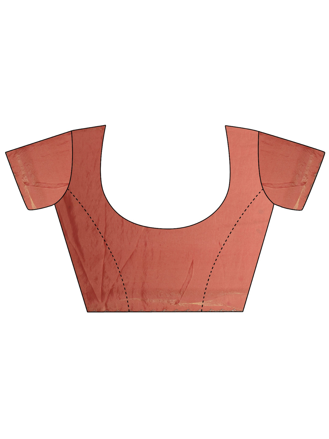 Coral Embellished Silk Blend Saree With Unstitched Blouse Piece