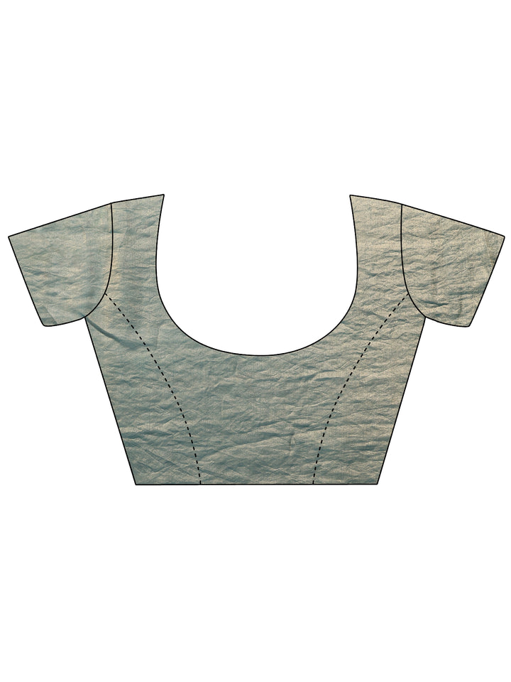 Green Embellished Silk Blend Saree With Unstitched Blouse Piece